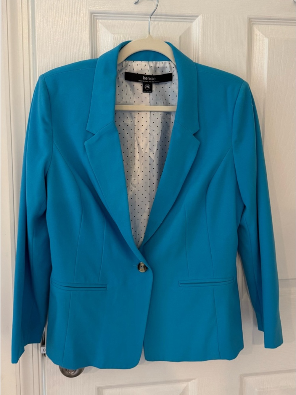 kensie Turquoise Single-Button Blazer